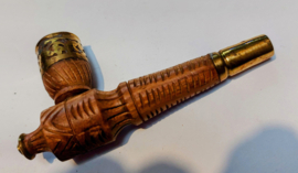 Small Brown Wooden Smoker Pipe 8cm
