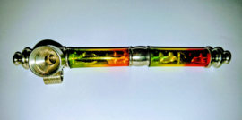 Piękna metalowa fajka do palenia Rasta Cannabis Leaf 12cm