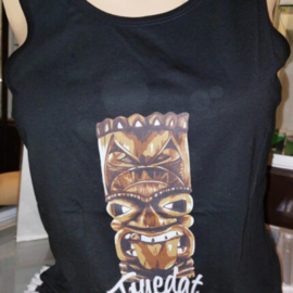 T-shirt canotta in cotone organico 100%, maschera Tiki