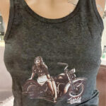Camiseta regata 100% algodão orgânico, motocicleta