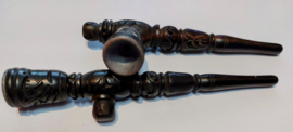 Pipa/Chillum per fumatori a 2 vie in legno marrone 18 cm