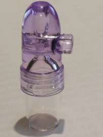 snu29. plastic bottle with purple snuff lid 5.3 cm