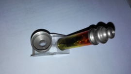 Pipa per fumatori in metallo da 9 cm con filtro e base