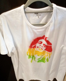 camiseta con aerógrafo imagen rasta de bob marley