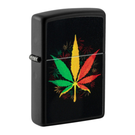 Cannabis Design Rastafari Mattschwarz