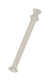 snu02 snuff tube in vetro bianco a costine, snorter