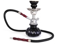 Mooie Zwarte Sahbi Shisha, Hookah 24 cm, 1 buis