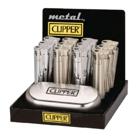 JET VLAM - Silver - Large Metal CLIPPER Feuerzeug