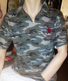 Camisa polo de algodão com estampa do exército