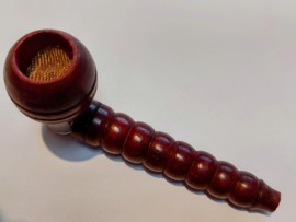 Beautiful Red Wooden Smokers Pipe 10cm
