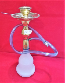 Kleine Witte Shisha met Koperen bovenstuk 25cm