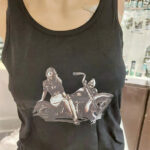 T-shirt med linne i 100 % ekologisk bomull, motorcykel