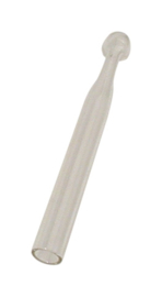 snu03 white glass snuff tube, spoon, Snorter