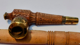 Kleine Braune Räucherpfeife aus Holz, 8 cm