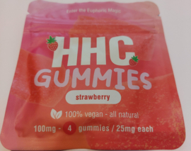 HHC GUMMIES 25 mg - Strawberry - 4 stycken