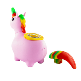 Silikon Unicorn Bong Rosa