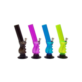 Acrylbong verschillende kleur met vingergrip 37 mm 25 cm.