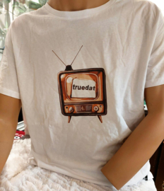 Camiseta de algodón con imagen de TV