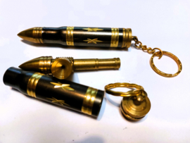 Pipa Bullet in metallo mimetico 10 cm oro/nero