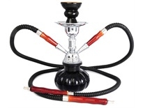 Shisha zwart met 2 buizen 24cm