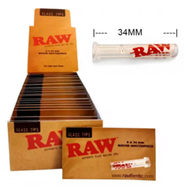 Dicas de vidro cru em bocal 6x34mm