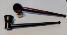 brown narrow smooth Wooden Smokers Pipe 16 cm.