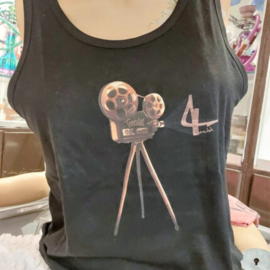 Camiseta sin mangas 100% algodón orgánico, cámara de película