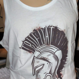 Camiseta regata 100% algodão orgânico, capacete de gladiador