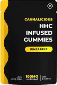 HHC Infused Gummies Pineapple - 4 pieces