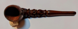 belle pipe à fumer en bois marron artisanale de 15 cm.