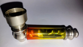 Metalen Pijpje 7cm met Plastic Rasta omhulsel