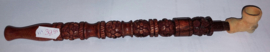 Wunderschön verzierte Holzpfeife „Zipsy“, 25 cm