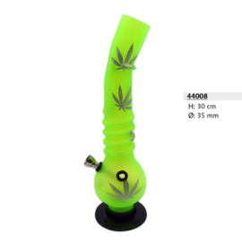 Acryl bong groen gebogen met bal 35mm 30cm.