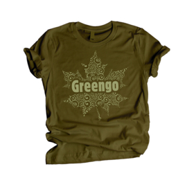 Camiseta orgánica de la camiseta verde algodón natural