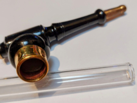 Piękna cCzarna Drewniana Fajka do Konopi o 'Srednicy 11,5 cm