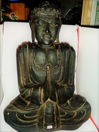 Estátua de Buda de madeira maciça 55 cm