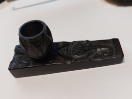 Hermosa pequeña pipa para fumar artesanal de madera de 9 cm