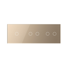Livolo | Goud | 1+2+2 | Glasplaat | Touchschakelaar