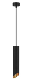 Hanglamp | 1 | Zwart met gouden binnenzijde | Luxe LED | Dimbaar