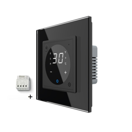 Livolo | Zwart | SR | Thermostaat | Met ingebouwde temperatuursensor | Mini NO contact voor CV ketels | EC | Smart Home