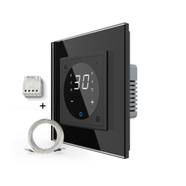 Livolo | Zwart | SR | Thermostaat | Met externe temperatuursensor | Mini NO contact voor CV ketels | EC | Smart Home