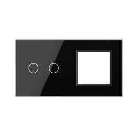 Livolo | Zwart | 2+SR | Glasplaat | Combinatie