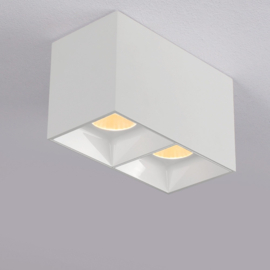 Opbouwspot | LED | Tweevoudig | Vierkant | Dimbaar | Wit