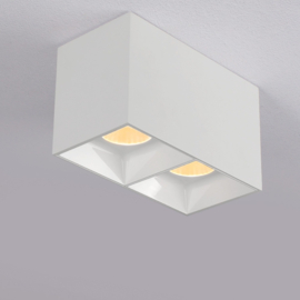 Opbouwspot | Wit | 2 | Deluxe LED | Vierkant | Dimbaar