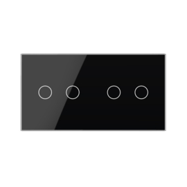 Livolo | Zwart | 2+2 | Glasplaat | Touchschakelaar