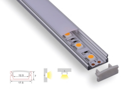 Profiel | Opbouw | 1 Meter | Recht | Aluminium | 17.5 x 7 | COB ledstrip