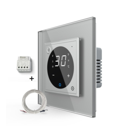 Livolo | Grijs | SR | Thermostaat | Met externe temperatuursensor | Mini NO contact voor CV ketels | EC | Smart Home