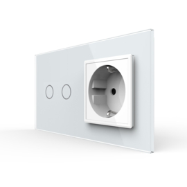 Livolo | Wit | 2+SR | Aan/Uit | Schakelaar met wandcontactdoos | EC | Smart Home