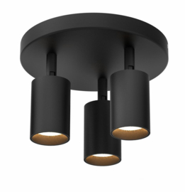Plafondlamp | Zwart | 3 | LED spot | Rond | Verstelbaar | Dimbaar