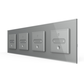 Livolo | Grijs | SR+SR+SR+SR | Slide-Dimmer | EC | Smart Home